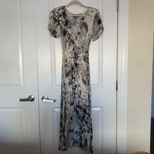 High Low Black & White Floral Maxi Dress